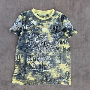 Affliction Men Graphic Tee - Yellow and Black